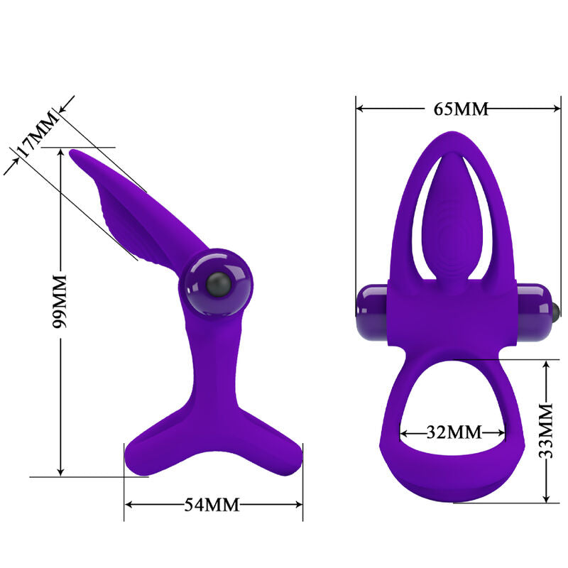 PRETTY LOVE - VIBRATOR RING 10 VIBRATIONS VIOLET SILICONE - NOCTURNA DESIRES