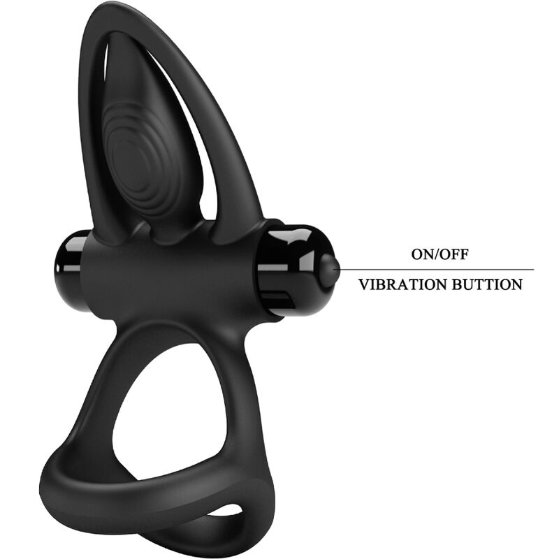 PRETTY LOVE - VIBRATING RING 10 VIBRATIONS BLACK SILICONE - NOCTURNA DESIRES