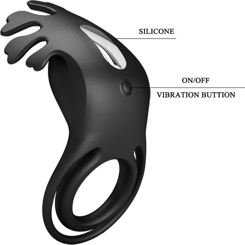PRETTY LOVE - RUBEN VIBRATOR RING 7 VIBRATIONS BLACK SILICONE - NOCTURNA DESIRES