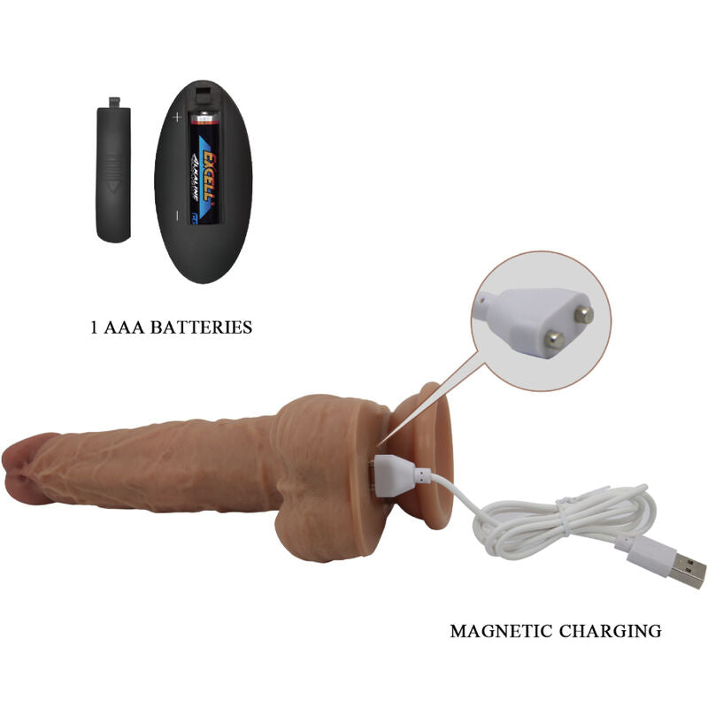 PRETTY LOVE - JONATHAN SILICONE DILDO 3 VIBRATIONS + 3 INSERTION MEASUREMENTS REMOTE CONTROL 21 CM - NOCTURNA DESIRES