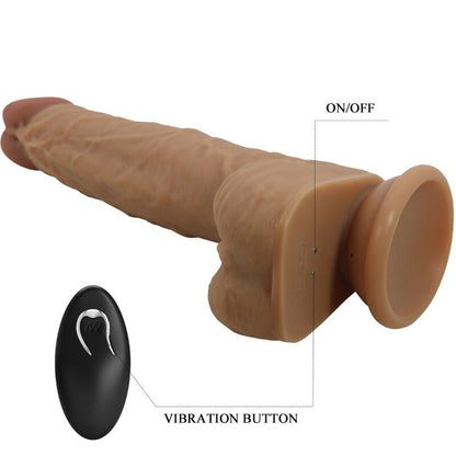 PRETTY LOVE - JONATHAN SILICONE DILDO 3 VIBRATIONS + 3 INSERTION MEASUREMENTS REMOTE CONTROL 21 CM - NOCTURNA DESIRES