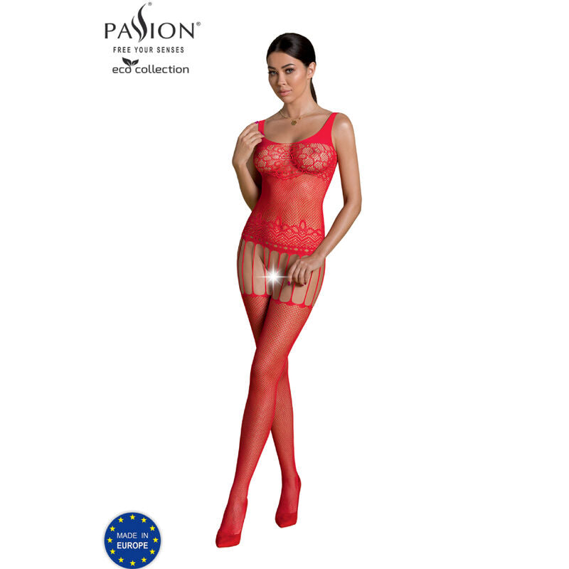 PASSION - ECO COLLECTION BODYSTOCKING ECO BS001 RED - NOCTURNA DESIRES