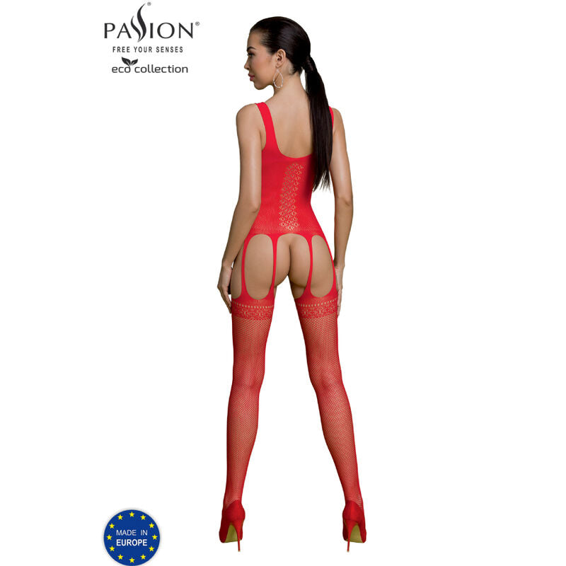 PASSION - ECO COLLECTION BODYSTOCKING ECO BS007 RED - NOCTURNA DESIRES