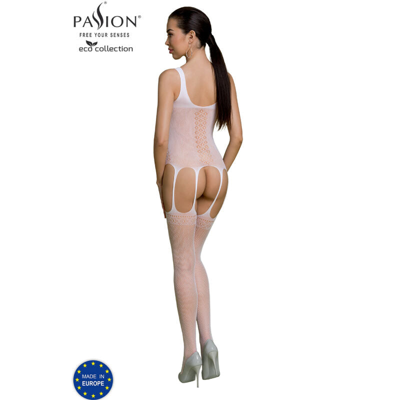 PASSION - ECO COLLECTION BODYSTOCKING ECO BS007 WHITE - NOCTURNA DESIRES