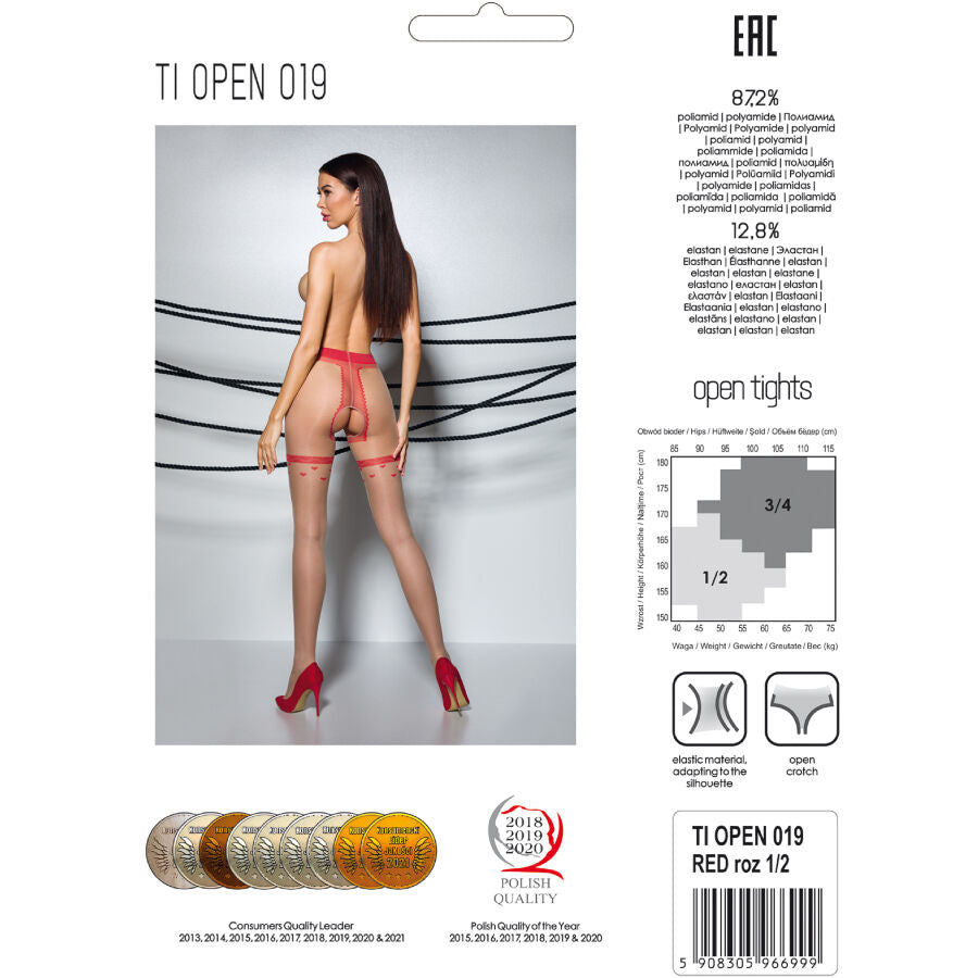 PASSION - TIOPEN 019 RED TIGHTS 3/4 20 DEN - NOCTURNA DESIRES