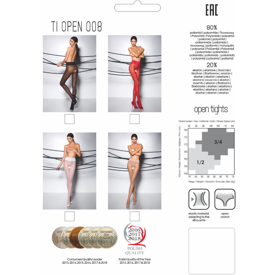 PASSION - TIOPEN 008 RED TIGHTS 1/2 30 DEN - NOCTURNA DESIRES