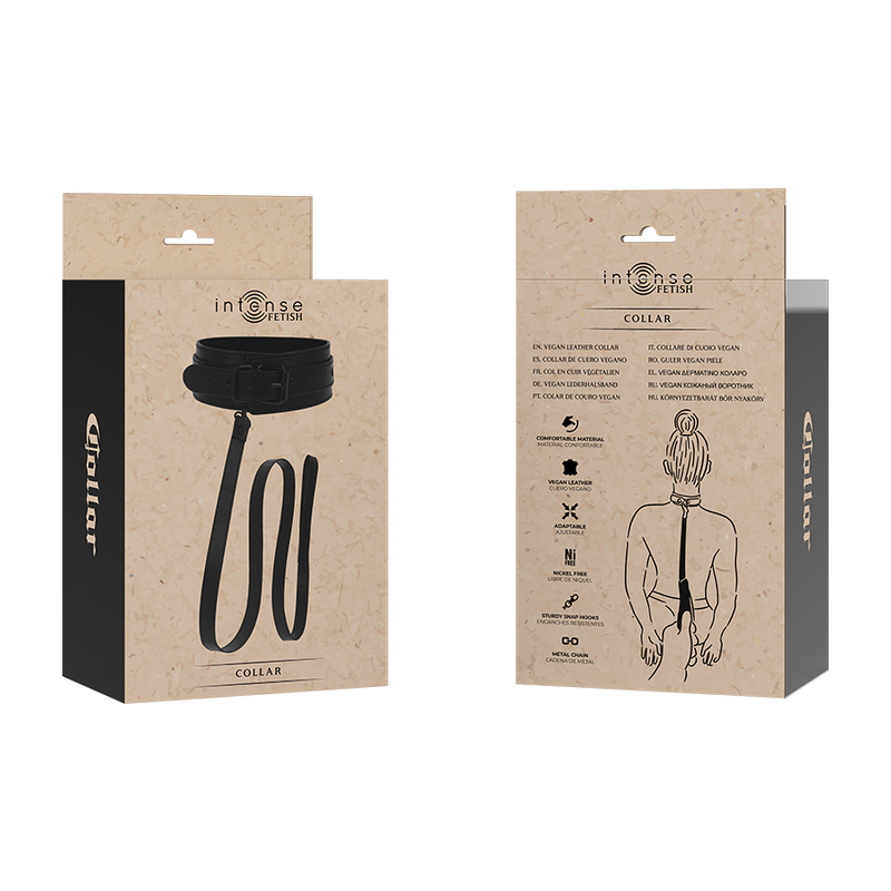 INTENSE - FETISH VEGAN LEATHER COLLAR - NOCTURNA DESIRES