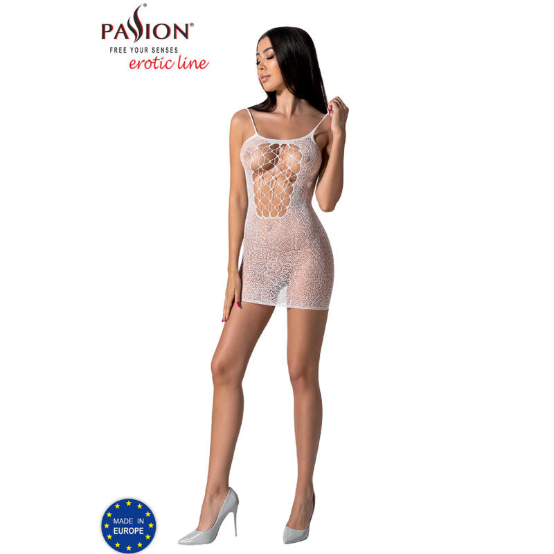 PASSION - BS096 WHITE BODYSTOCKING ONE SIZE - NOCTURNA DESIRES
