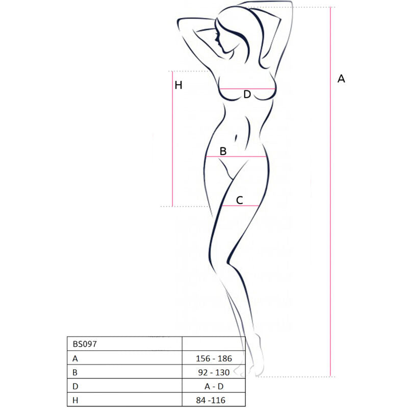PASSION - BS097 BLACK BODYSTOCKING ONE SIZE - NOCTURNA DESIRES