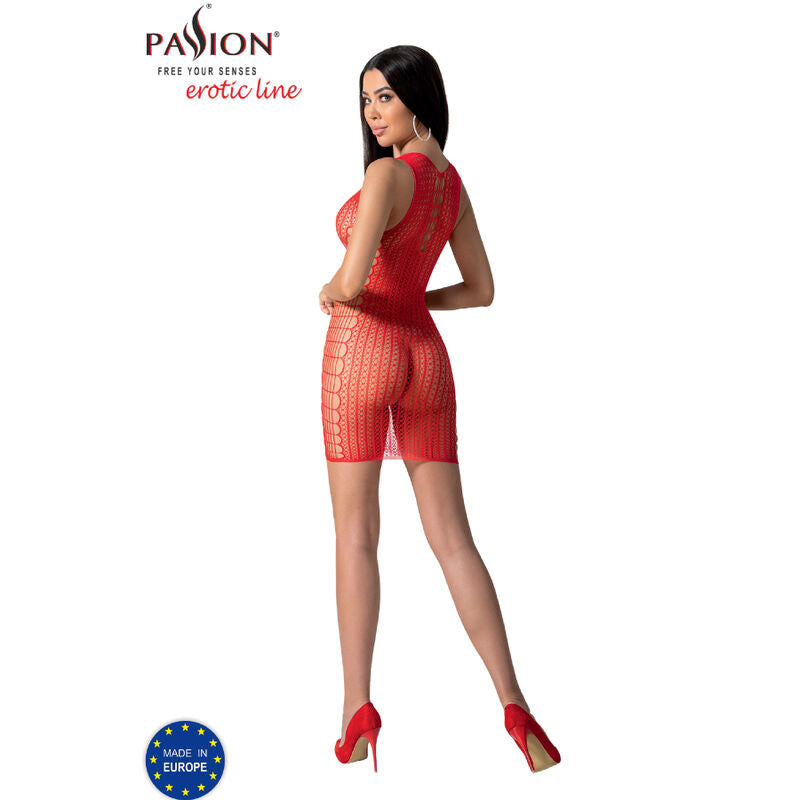 PASSION - BS097 RED BODYSTOCKING ONE SIZE - NOCTURNA DESIRES