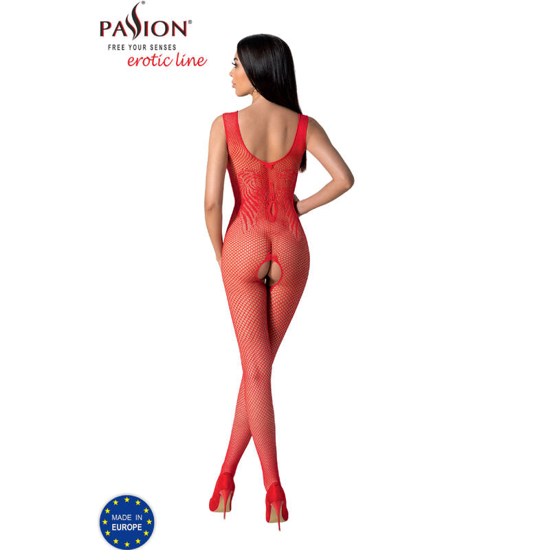 PASSION - BS098 RED BODYSTOCKING ONE SIZE - NOCTURNA DESIRES