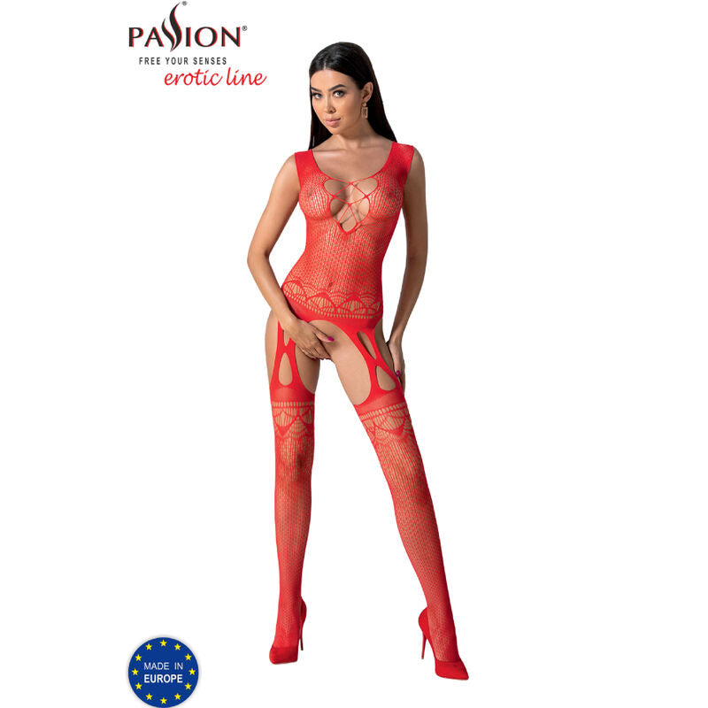 PASSION - BS099 RED BODYSTOCKING ONE SIZE - NOCTURNA DESIRES