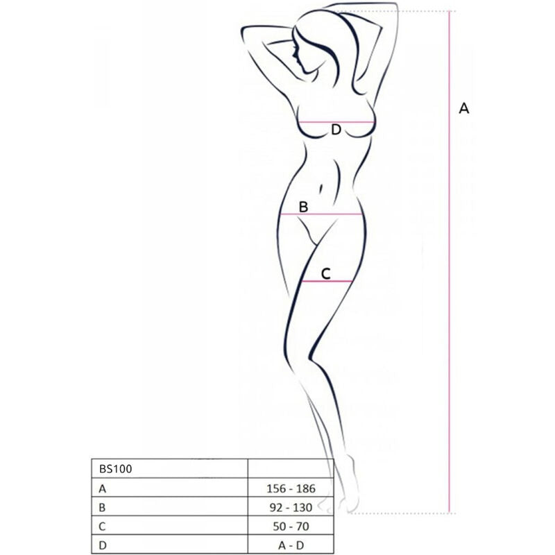 PASSION - BS100 WHITE BODYSTOCKING ONE SIZE - NOCTURNA DESIRES