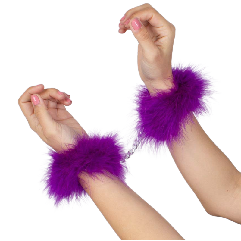 SECRETPLAY - PURPLE MARABOU HANDCUFFS SECRETPLAY 100% FETISH  NOCTURNA DESIRES