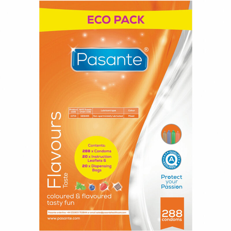 PASANTE - CONDOMS ECO PACK FLAVORS BAG 288 UNITS - NOCTURNA DESIRES