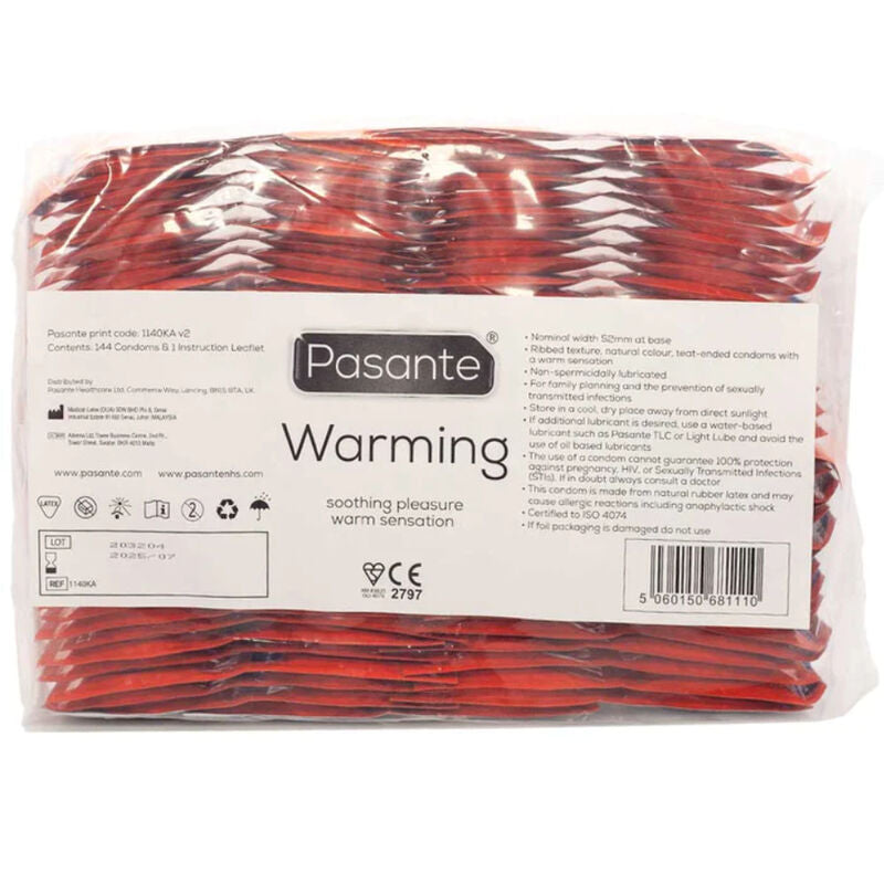 PASANTE - CONDOMS WARMING EFFECT BAG 144 UNITS - NOCTURNA DESIRES