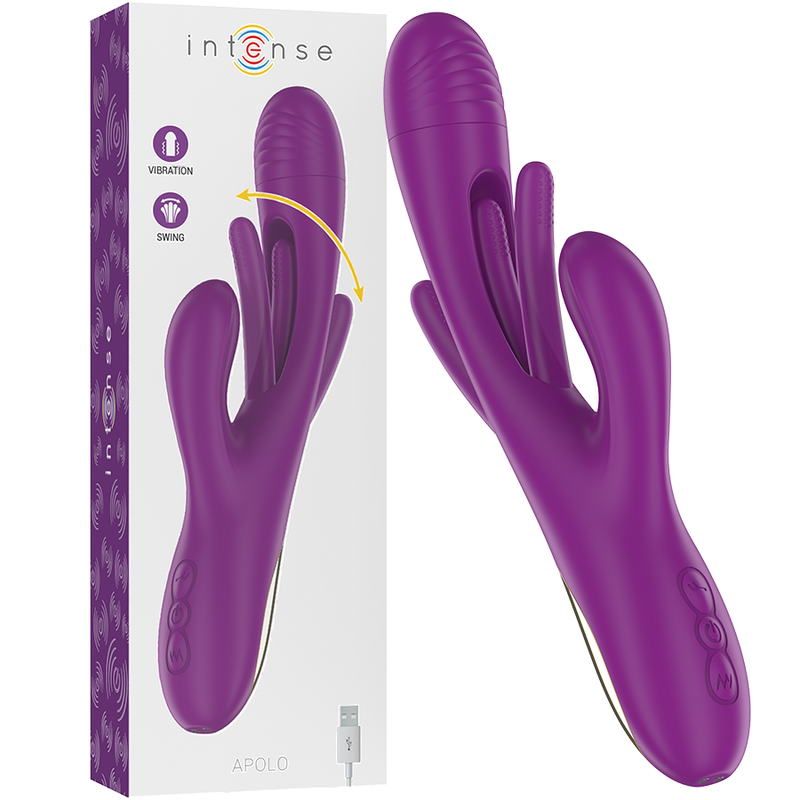INTENSE - APOLO RECHARGEABLE MULTIFUNCTION VIBRATOR 7 VIBRATIONS WITH SWINGING MOTION PURPLE - NOCTURNA DESIRES