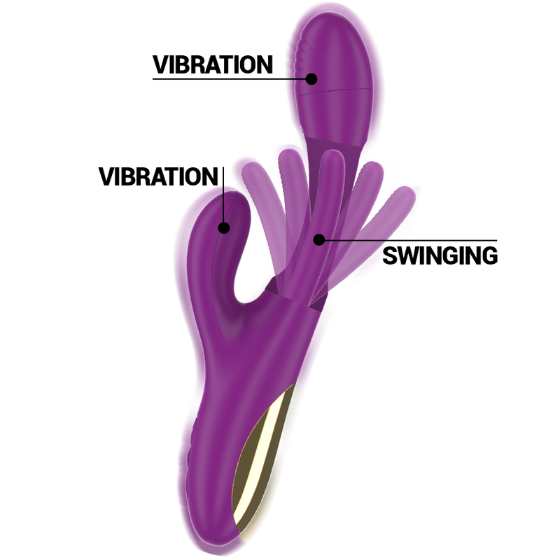 INTENSE - APOLO RECHARGEABLE MULTIFUNCTION VIBRATOR 7 VIBRATIONS WITH SWINGING MOTION PURPLE - NOCTURNA DESIRES