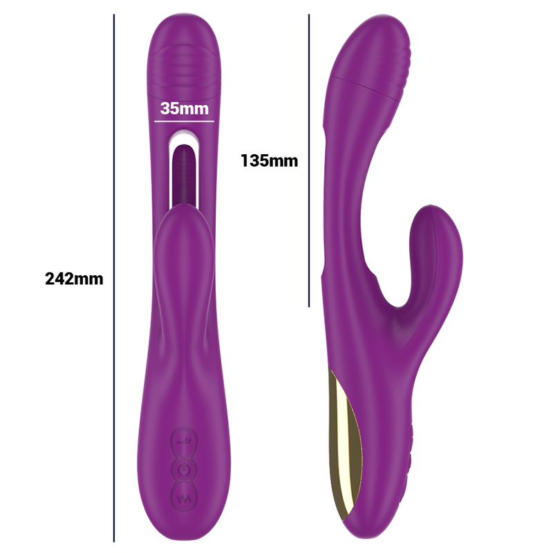 INTENSE - APOLO RECHARGEABLE MULTIFUNCTION VIBRATOR 7 VIBRATIONS WITH SWINGING MOTION PURPLE - NOCTURNA DESIRES