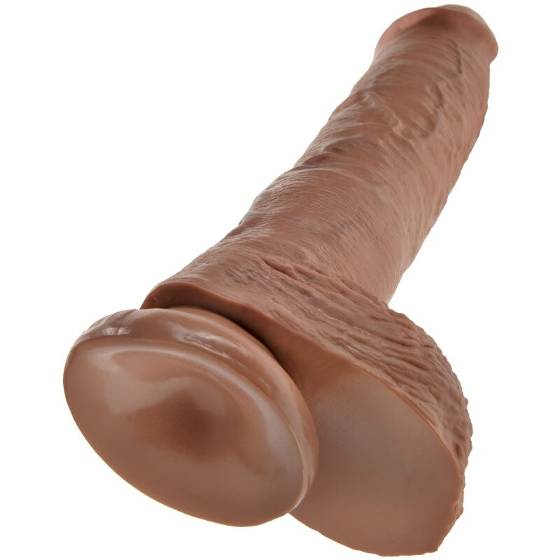 KING COCK - REALISTIC PENIS WITH BALLS 19.8 CM CARAMEL - NOCTURNA DESIRES