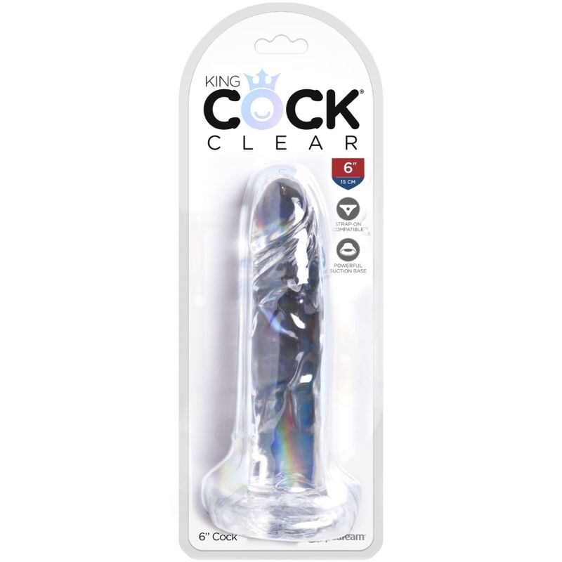 KING COCK - CLEAR REALISTIC PENIS 15.5 CM TRANSPARENT - NOCTURNA DESIRES