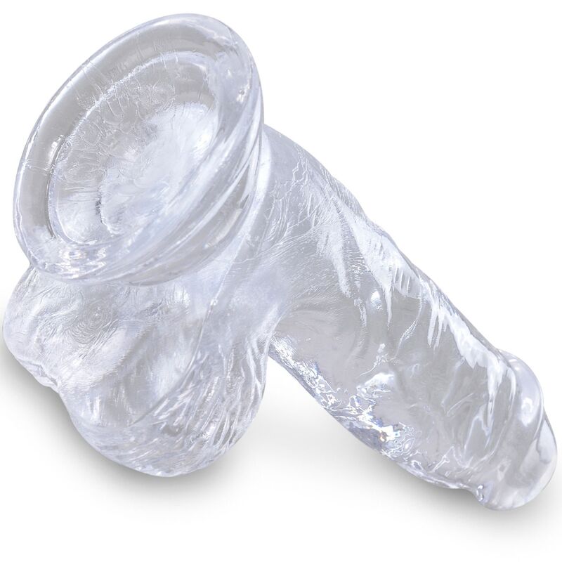 KING COCK - CLEAR REALISTIC PENIS WITH BALLS 10.1 CM TRANSPARENT - NOCTURNA DESIRES