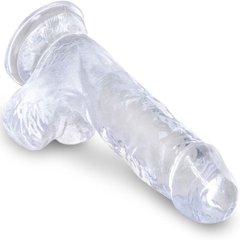 KING COCK - CLEAR REALISTIC PENIS WITH BALLS 10.1 CM TRANSPARENT - NOCTURNA DESIRES