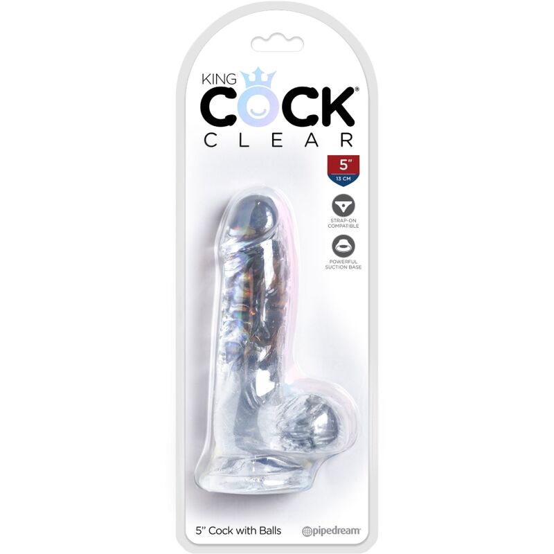 KING COCK - CLEAR REALISTIC PENIS WITH BALLS 10.1 CM TRANSPARENT - NOCTURNA DESIRES