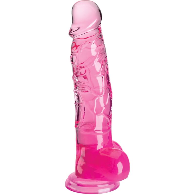KING COCK - CLEAR REALISTIC PENIS WITH BALLS 16.5 CM PINK - NOCTURNA DESIRES