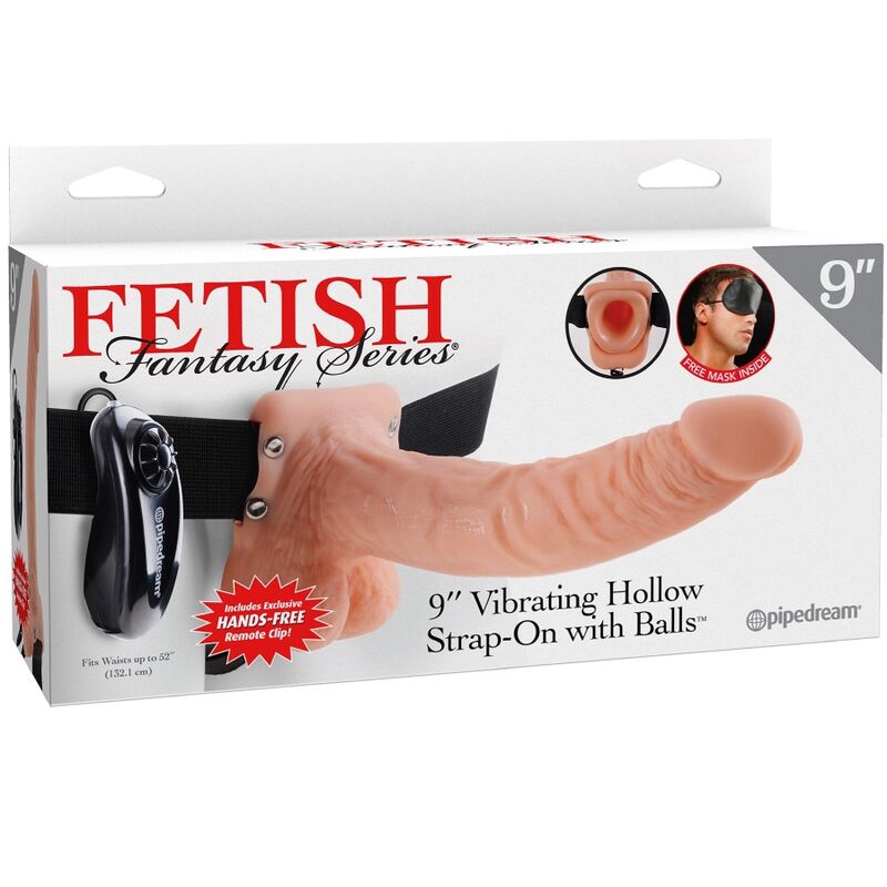 FETISH FANTASY SERIES - ADJUSTABLE HARNESS REMOTE CONTROL REALISTIC PENIS WITH TESTICLES 23 CM - NOCTURNA DESIRES
