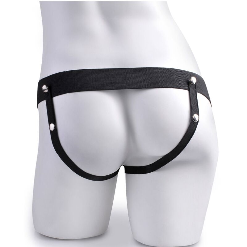 FETISH FANTASY SERIES - ADJUSTABLE HARNESS REMOTE CONTROL REALISTIC PENIS WITH RECHARGEABLE TESTICLES AND VIBRATOR 15 CM - NOCTURNA DESIRES
