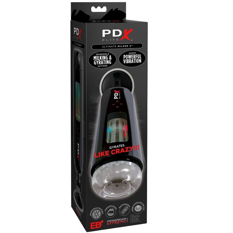 PDX ELITE - STROKER ULTIMATE MILKER 2 ROTATING & VIBRATOR - NOCTURNA DESIRES
