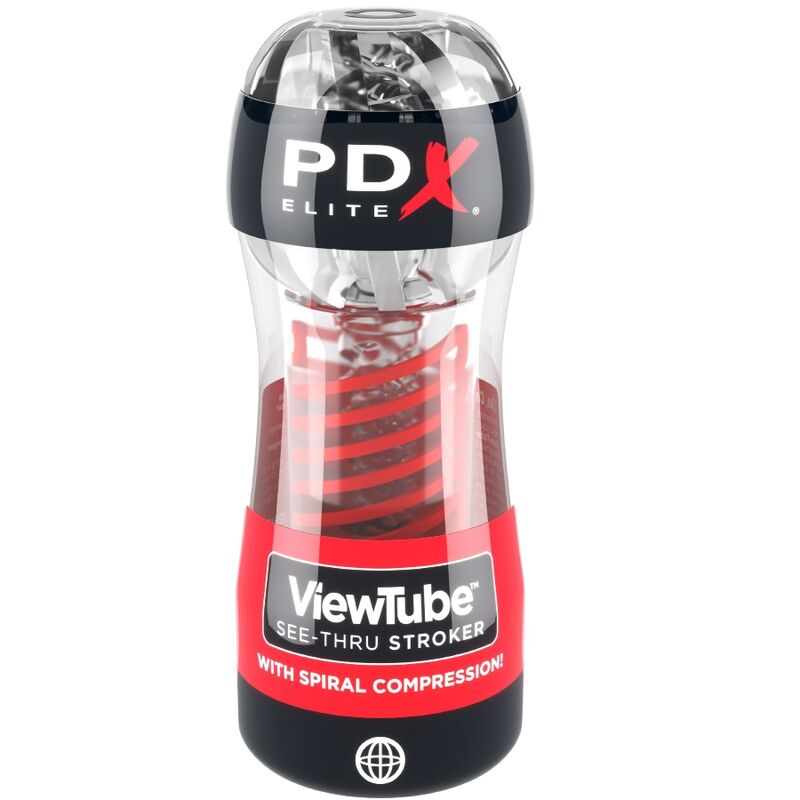 PDX ELITE - STROKER VIEWTUBE 2 SPIRAL COMPRESSION TRANSPARENT - NOCTURNA DESIRES