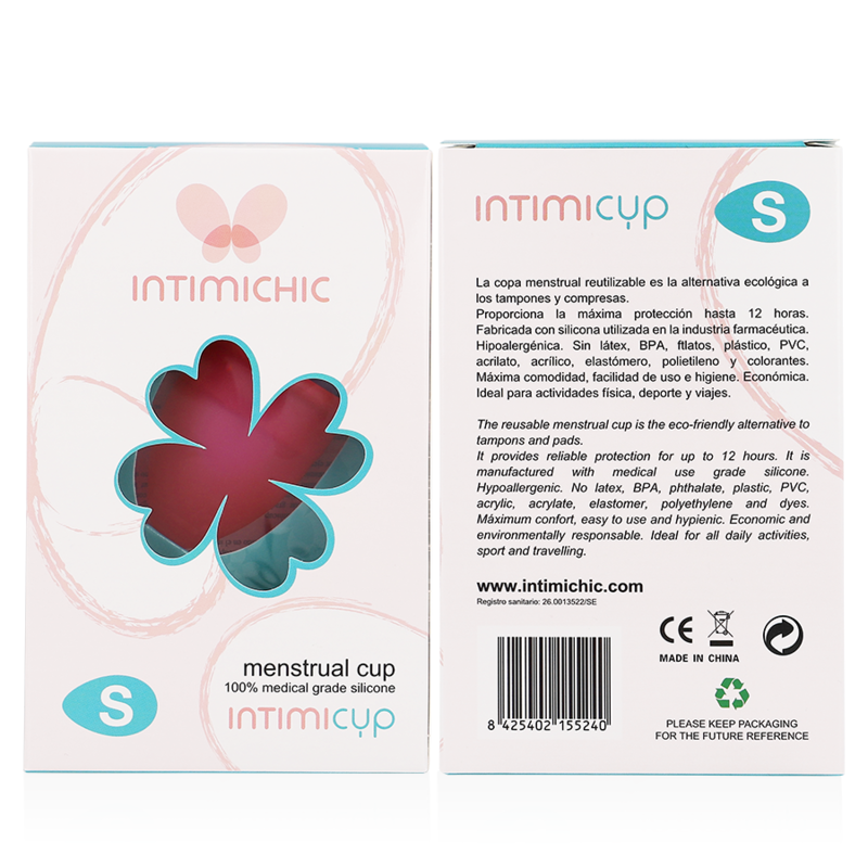 INTIMICHIC - MENSTRUAL CUP MEDICAL GRADE SILICONE - SIZE S - NOCTURNA DESIRES