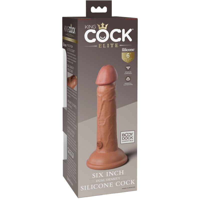 KING COCK - ELITE REALISTIC SILICONE DILDO 15.2 CM CARAMEL - NOCTURNA DESIRES