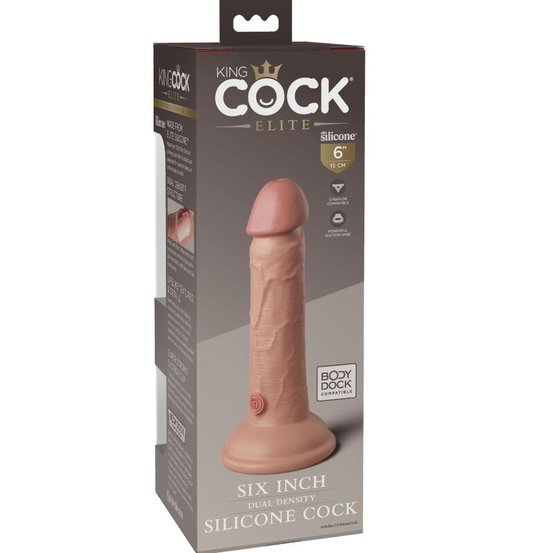 KING COCK - ELITE REALISTIC SILICONE DILDO 15.2 CM - NOCTURNA DESIRES