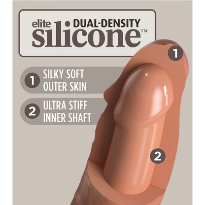 KING COCK - ELITE REALISTIC SILICONE DILDO 17.8 CM CARAMEL - NOCTURNA DESIRES