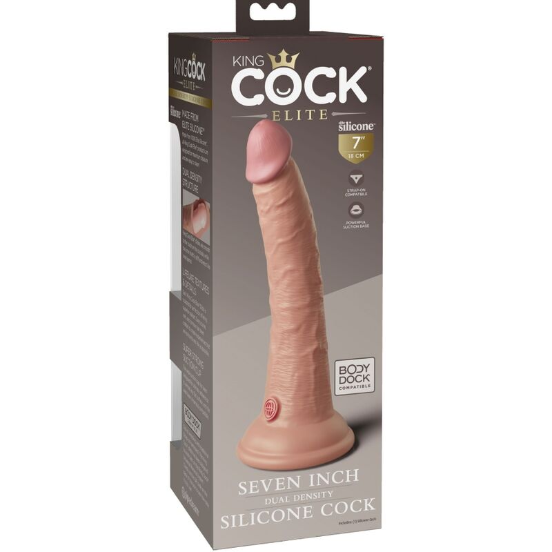 KING COCK - ELITE REALISTIC SILICONE DILDO 17.8 CM - NOCTURNA DESIRES