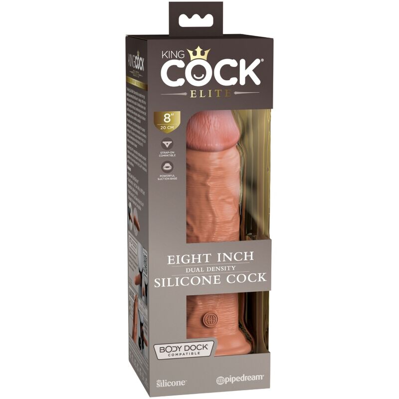 KING COCK - ELITE REALISTIC SILICONE DILDO 20.3 CM CARAMEL - NOCTURNA DESIRES
