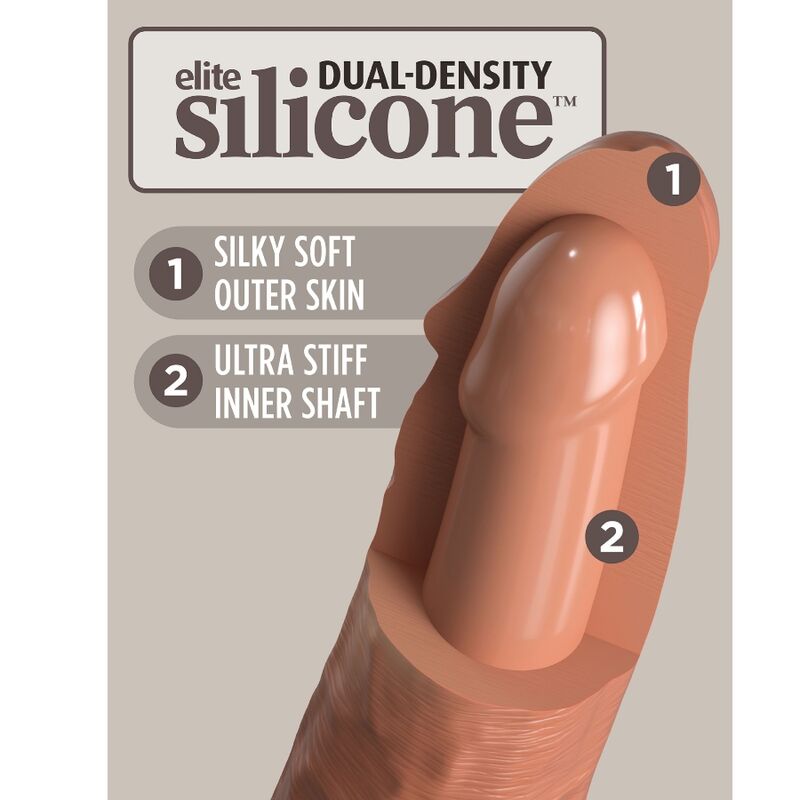 KING COCK - ELITE REALISTIC SILICONE DILDO 20.3 CM CARAMEL - NOCTURNA DESIRES