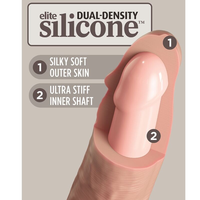KING COCK - ELITE REALISTIC DILDO VIBRATOR & SILICONE REMOTE CONTROL 17.8 CM - NOCTURNA DESIRES