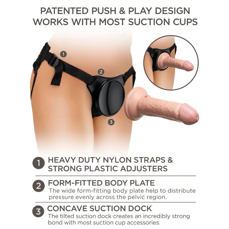 KING COCK - ELITE ADJUSTABLE HARNESS WITH DILDO 15.2 CM FOR BEGINNERS - NOCTURNA DESIRES