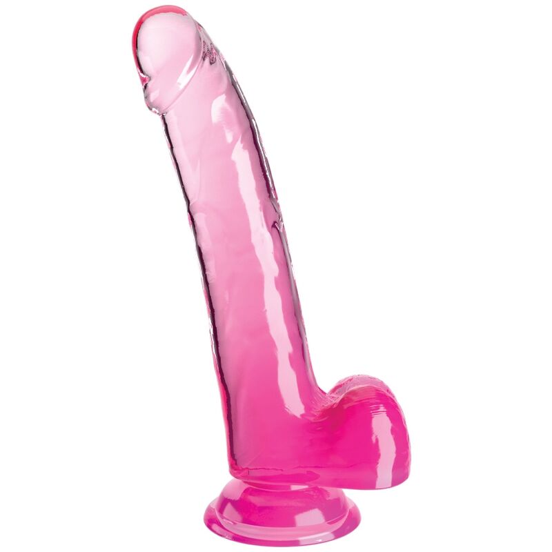 KING COCK - CLEAR DILDO WITH TESTICLES 20.3 CM PINK - NOCTURNA DESIRES