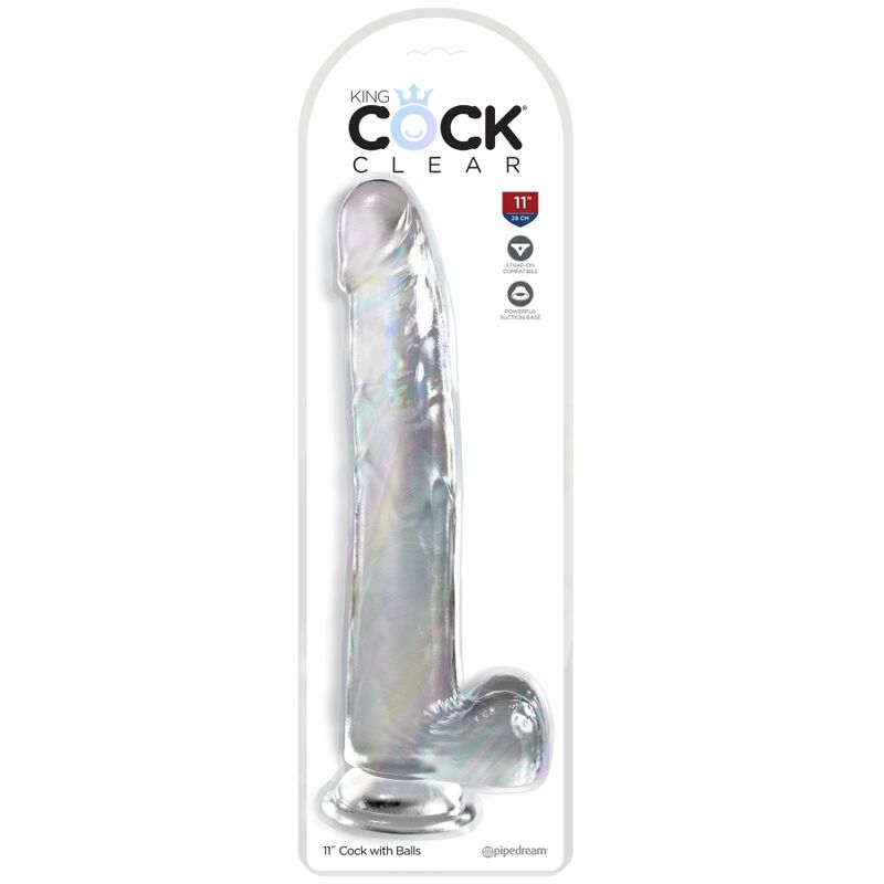 KING COCK - CLEAR DILDO WITH TESTICLES 24.8 CM TRANSPARENT - NOCTURNA DESIRES