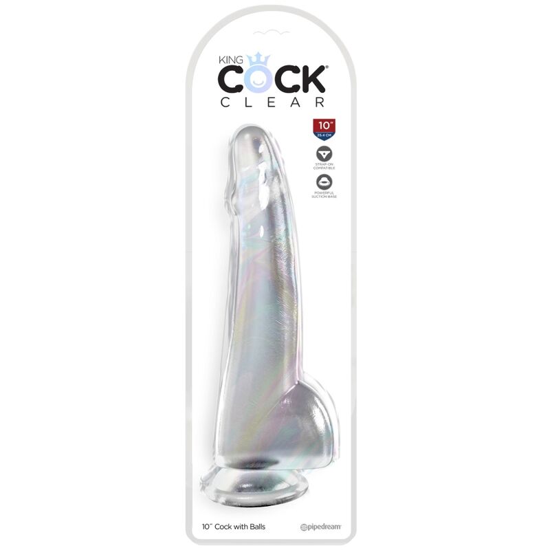 KING COCK - CLEAR DILDO WITH TESTICLES 19 CM TRANSPARENT - NOCTURNA DESIRES