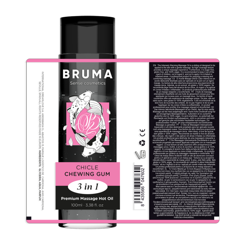 BRUMA - PREMIUM MASSAGE HOT OIL CHEWING GUM 3 IN 1 - 100 ML - NOCTURNA DESIRES