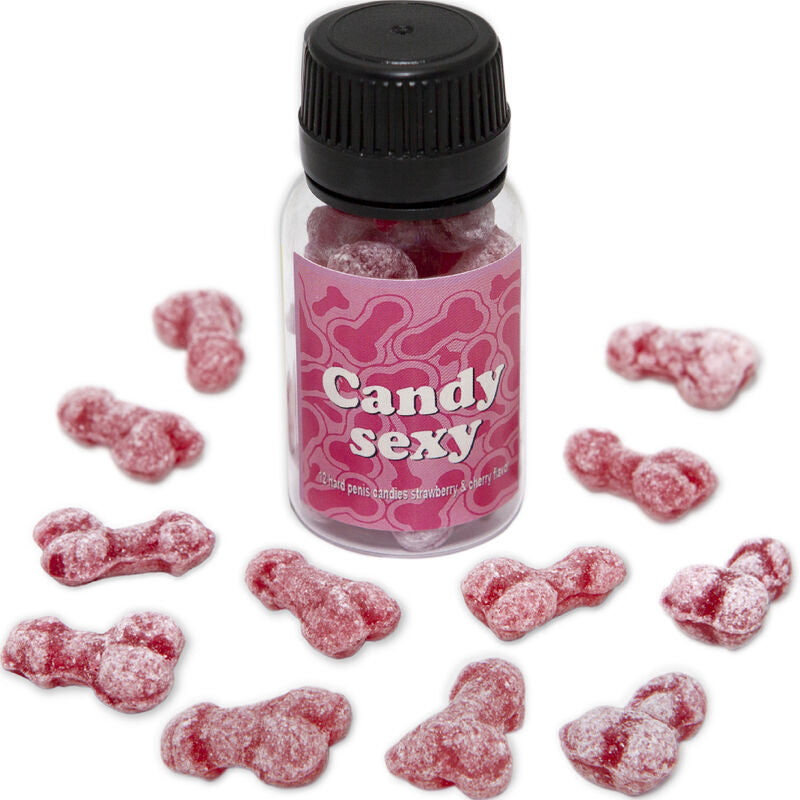 DIABLO PICANTE - CANDY SEXY JAR OF 12 STRAWBERRY-CHERRY FLAVOR GUMMIES - NOCTURNA DESIRES