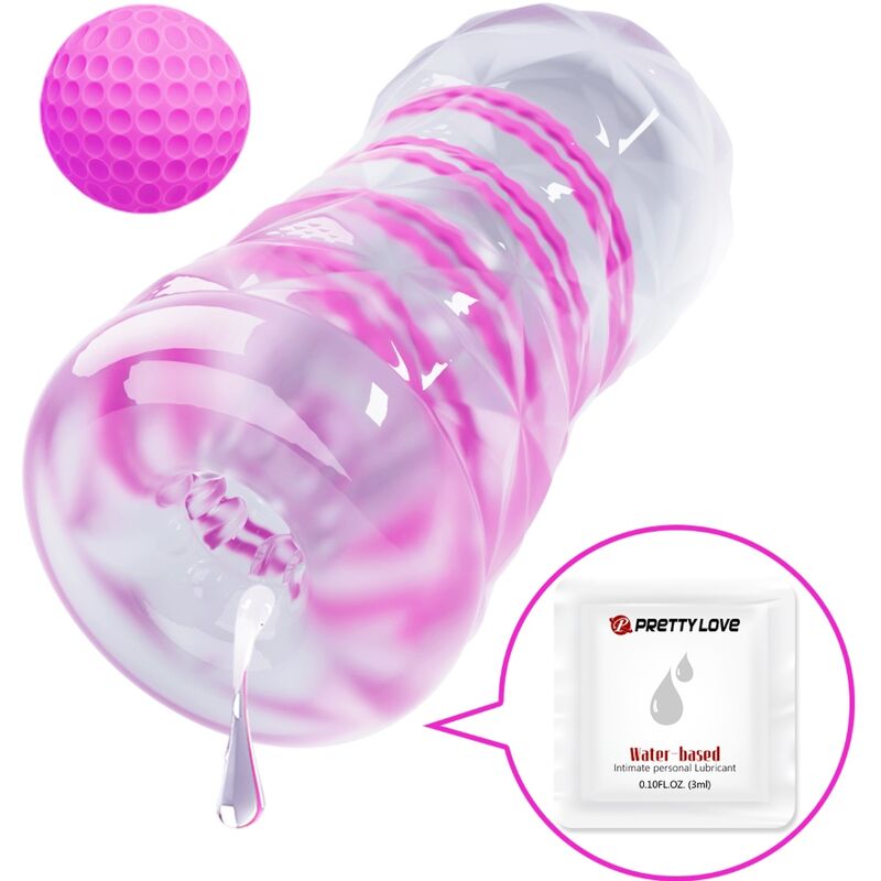 PRETTY LOVE - FANTASY MALE MASTURBATOR WITH INTERNAL SPIRAL AND TRANSPARENT BALLS - NOCTURNA DESIRES