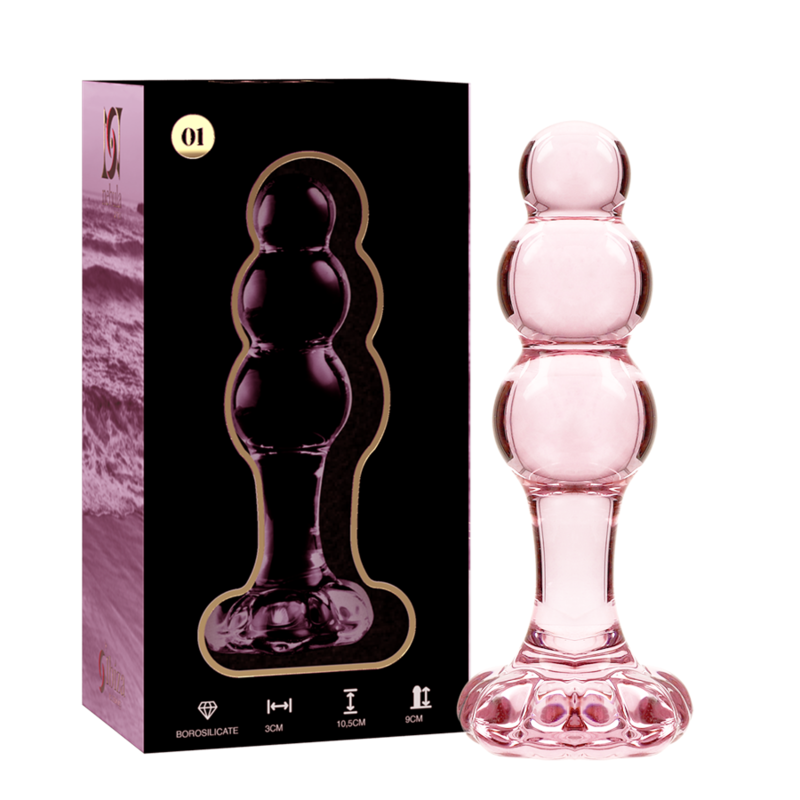 NEBULA SERIES BY IBIZA - MODEL 1 ANAL PLUG BOROSILICATE GLASS PINK 10.5 CM -O- 3 CM - NOCTURNA DESIRES
