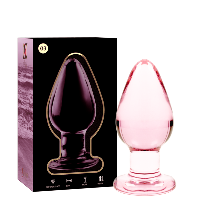 NEBULA SERIES BY IBIZA - MODEL 3 ANAL PLUG BOROSILICATE GLASS PINK 11 CM -O- 5 CM - NOCTURNA DESIRES